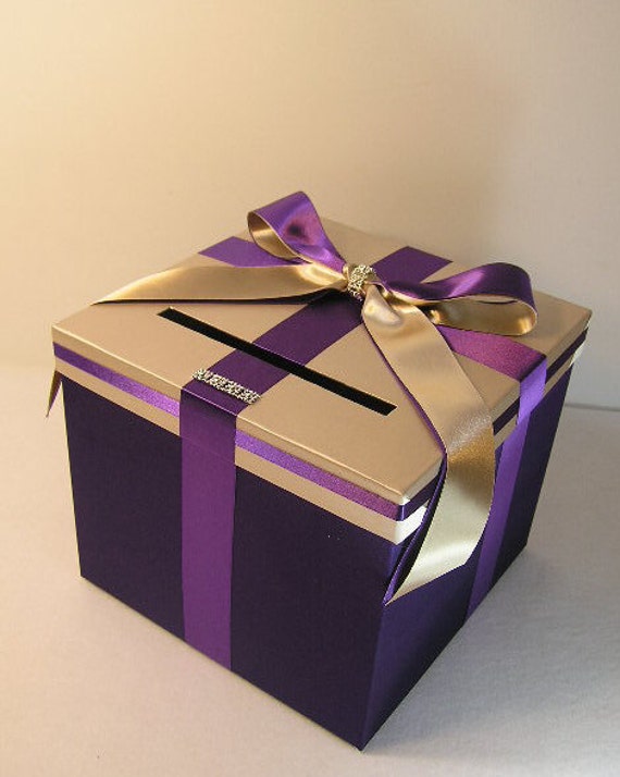 Wedding Quinceanera Sweet 16 Money Box Silver And Purple Etsy