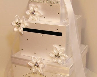 Hochzeit / Quinceanar / Sweet 16 / Bat Mitzvah Kartenbox Weiß Geschenkkartenbox Geldkartenhalter / Hochzeitskartenboxhalter-Passen Sie Ihre Farbe an