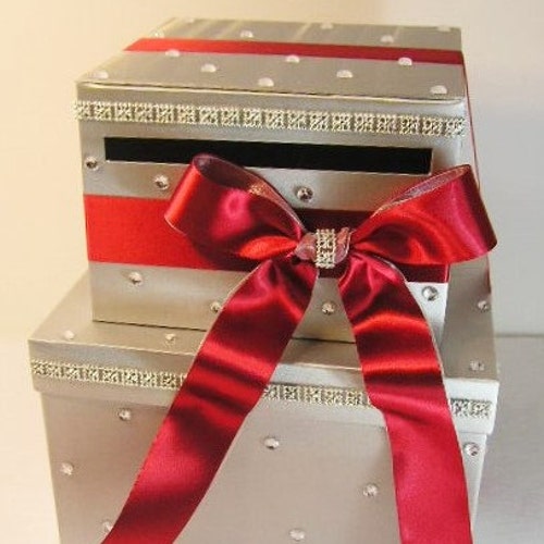 Wedding /Quinceañera/Sweet 16/Bat Mitzvah Card Box Gold and Burgundy ,Gift Card Box shops Money Box Holder Sweet 16--Customize your color