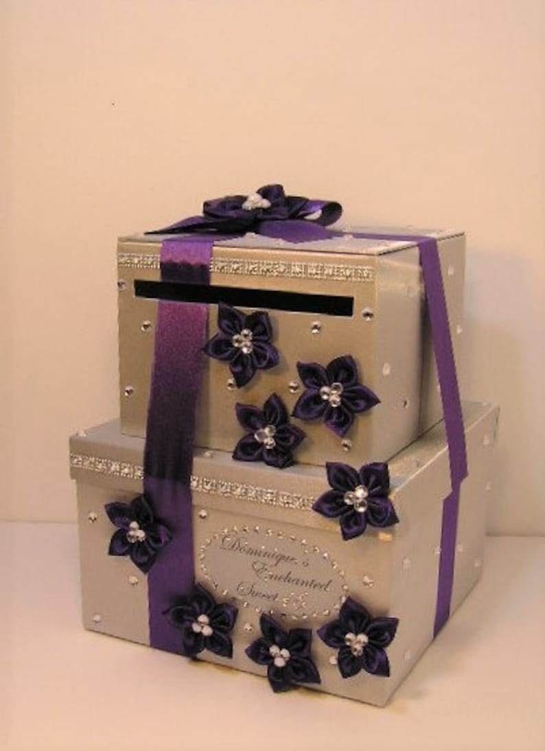 Wedding Card Box/sweet 16 Gift Card Box 2 Tier Gold Money Card Etsy