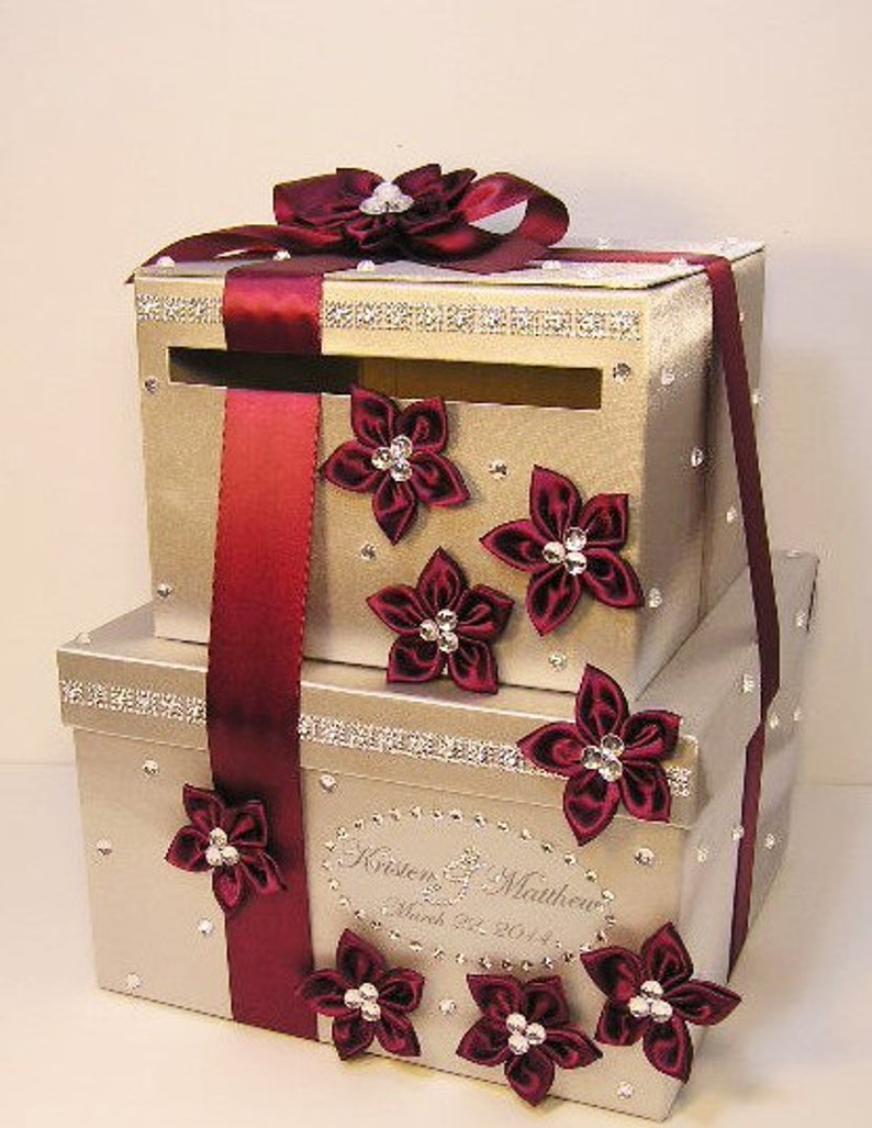 Wedding Card Box/sweet 16 Gift Card Box 2 Tier Gold Money Card Etsy