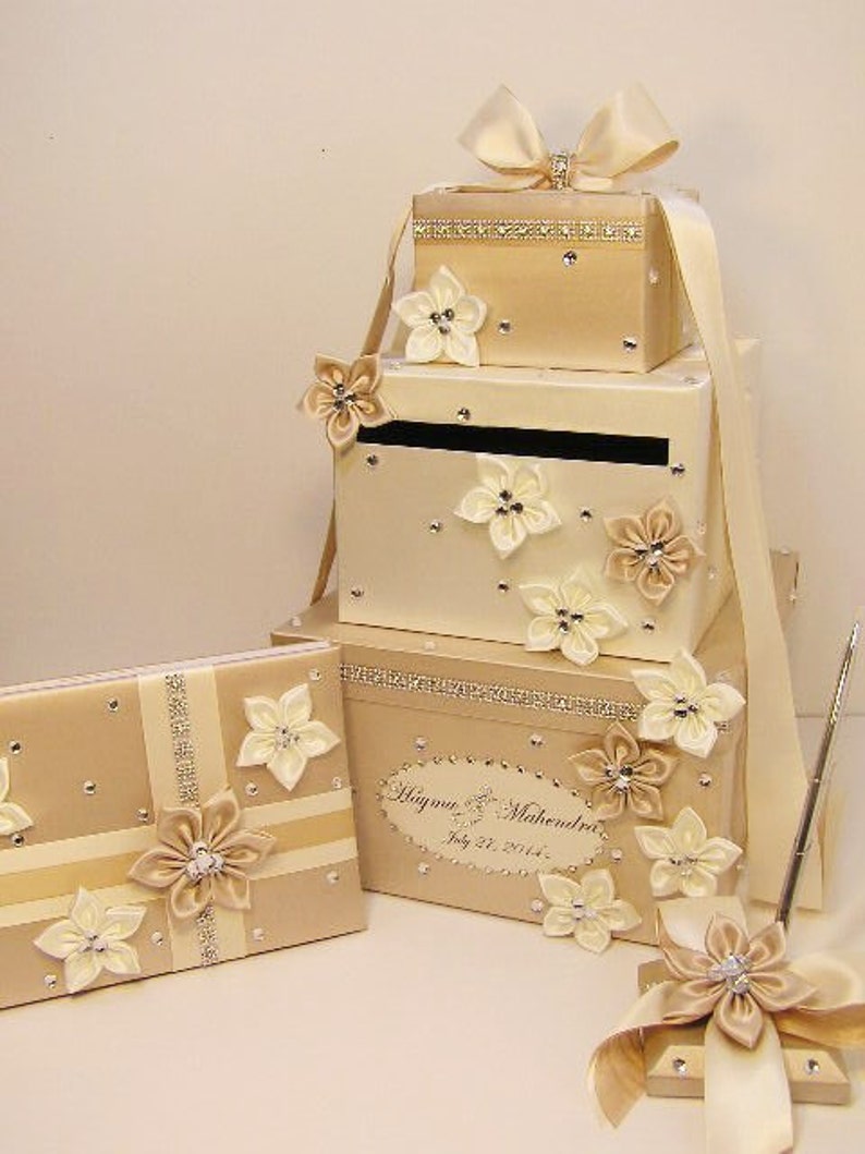 Wedding Card Box4sets3tier Silver and Light Pink Card Box Etsy