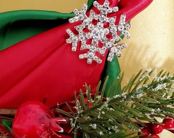 Crystals Snowflake Napkin Ring/ Christmas Deco/ Winter Wonderland Deco /Holiday Deco /Sweet 16 /Quinceañera  Deco.