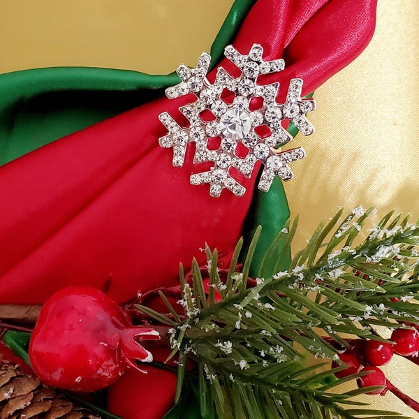 Crystals Snowflake Napkin Ring/ Christmas Deco/ Winter Wonderland Deco /Holiday Deco /Sweet 16 /Quinceañera  Deco.