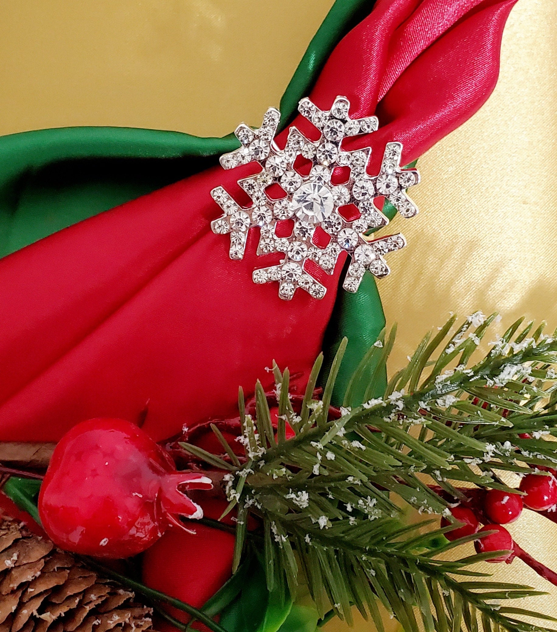 Gold snowflake napkin rings best sale