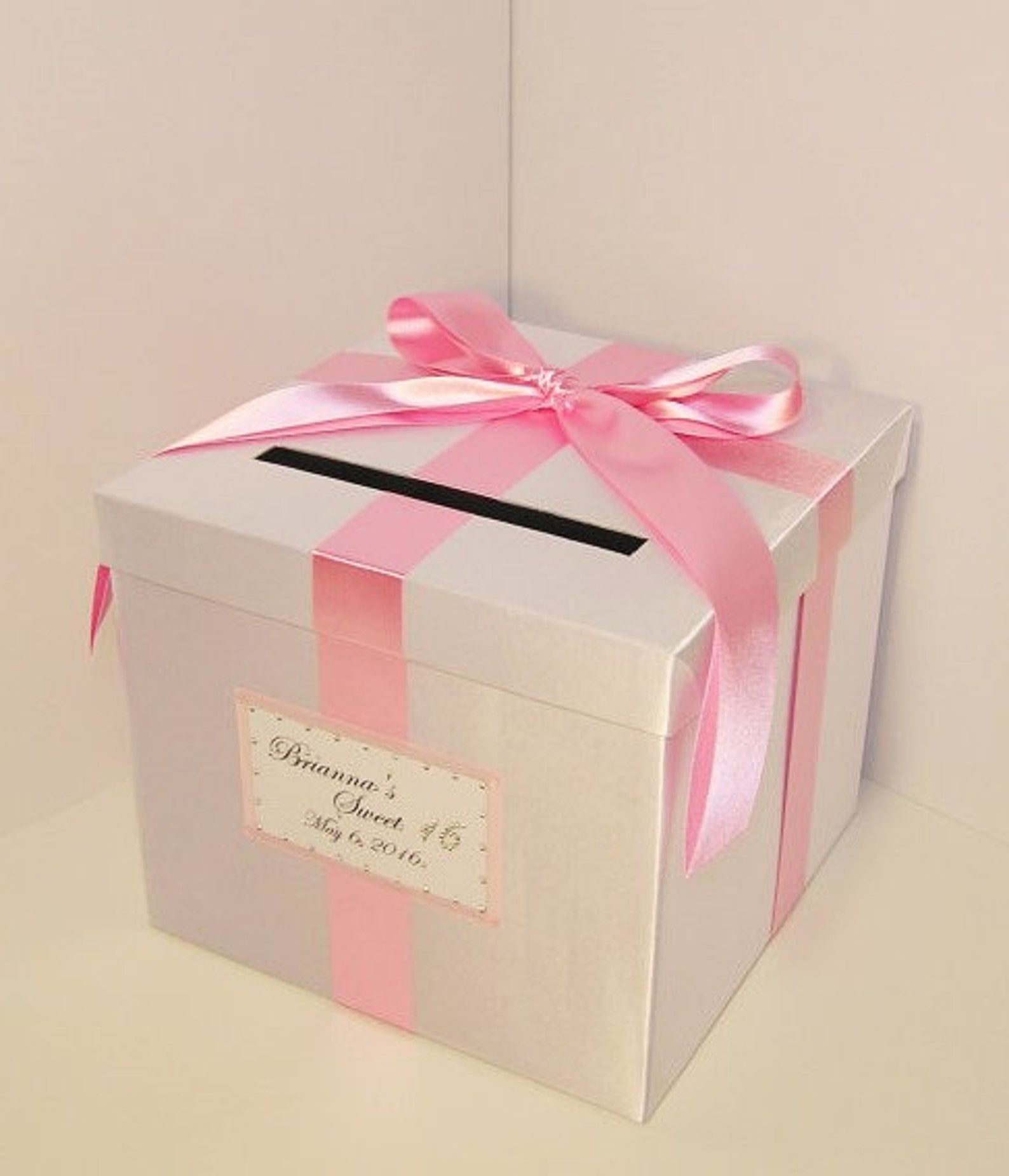 Wedding/Quinceañera/Sweet 16 Card Box White and Light Pink Gift Card Box Mo...