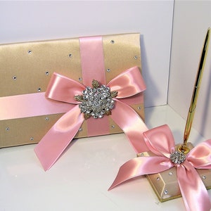 Wedding / Baby Shower / Quinceañera / Sweet 16 Guest  Guest Book and Pen Set -Custom Made