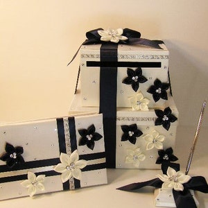 Wedding Card Box/Sweet 16 Gift Card Box 2 tier Gold Money Card Box Holder-customize your color image 10