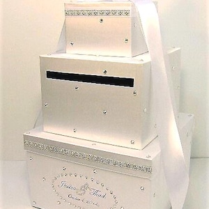 Wedding /Quinceañera/Sweet 16/Bat Mitzvah  Card Box White Gift Card Box Money Box Holder--Customize your color