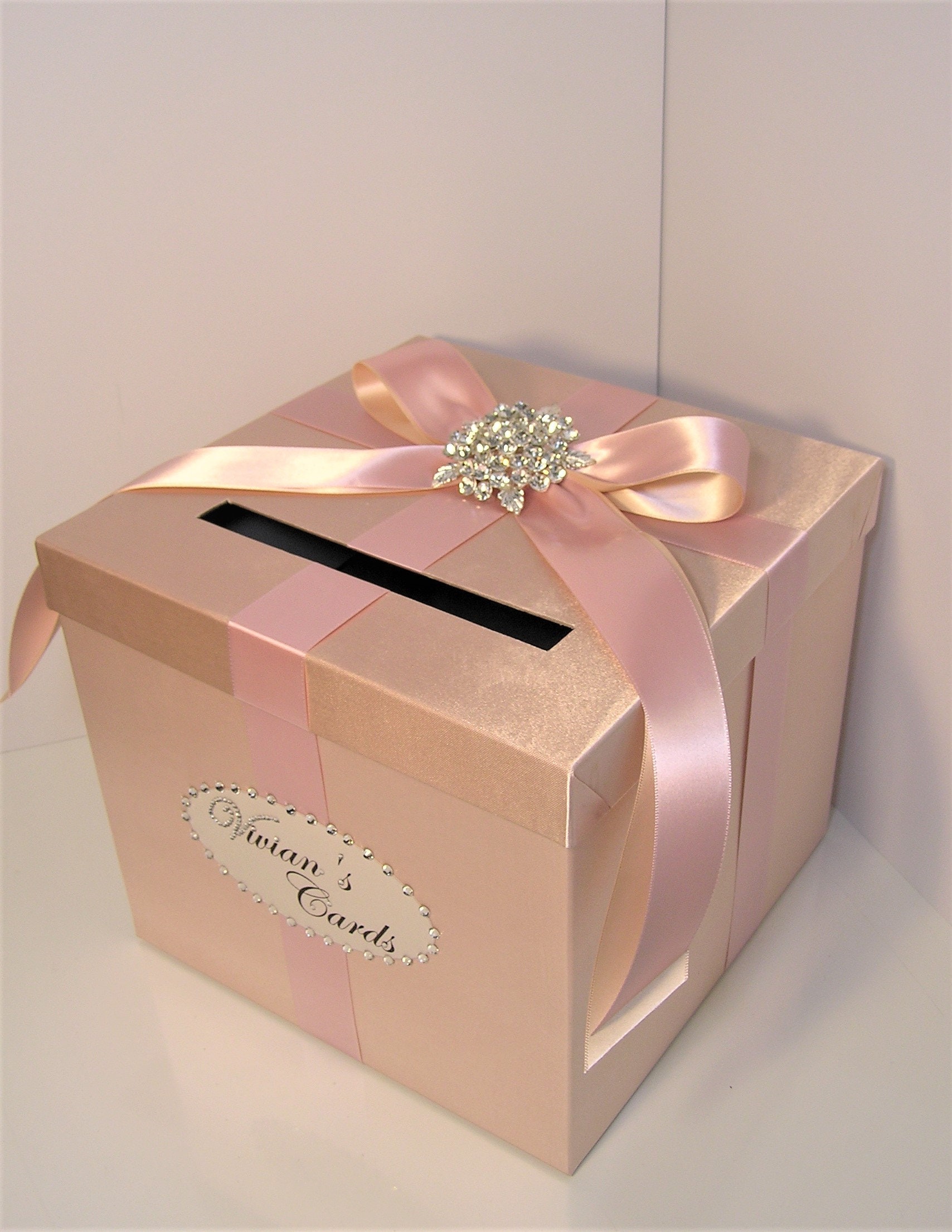 Wedding/quinceañera/sweet 16 Card Box Rose Gold and Blush