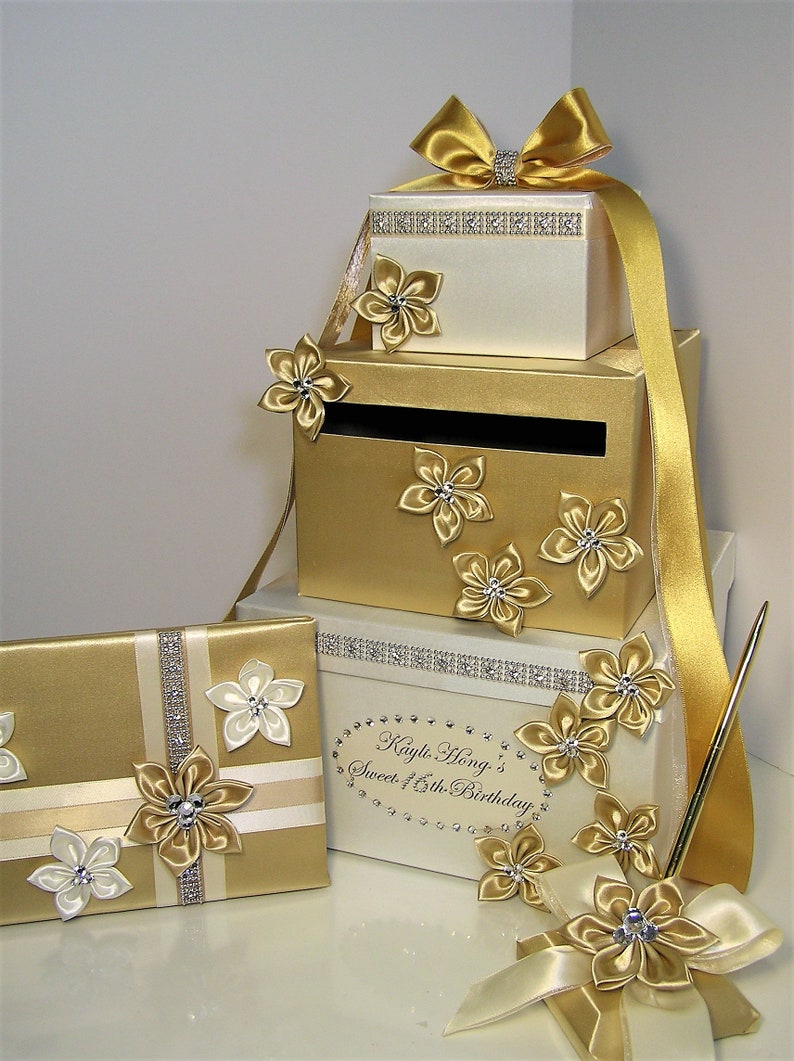 Wedding /quinceañera/sweet 16 Card Box Sets / 1-tier Ivory Card Box ...