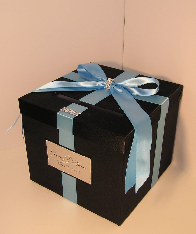 wedding quinceañerasweet 16 card box black and hot