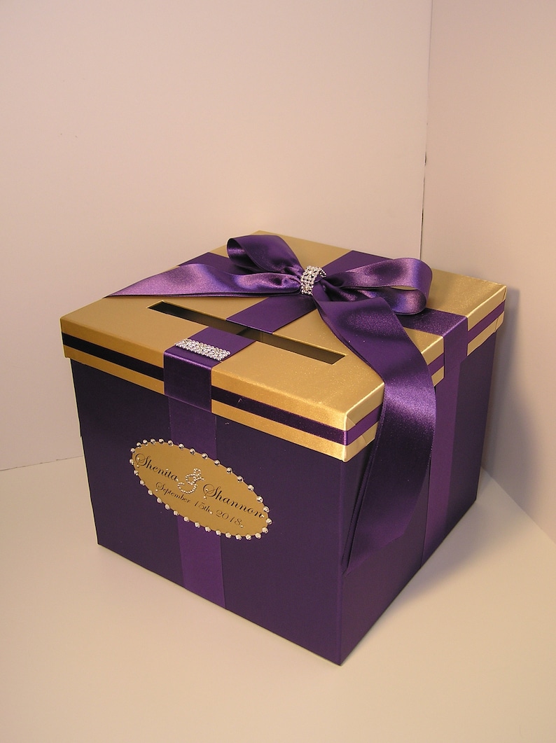 wedding quinceañerasweet 16 card box lavender and silver