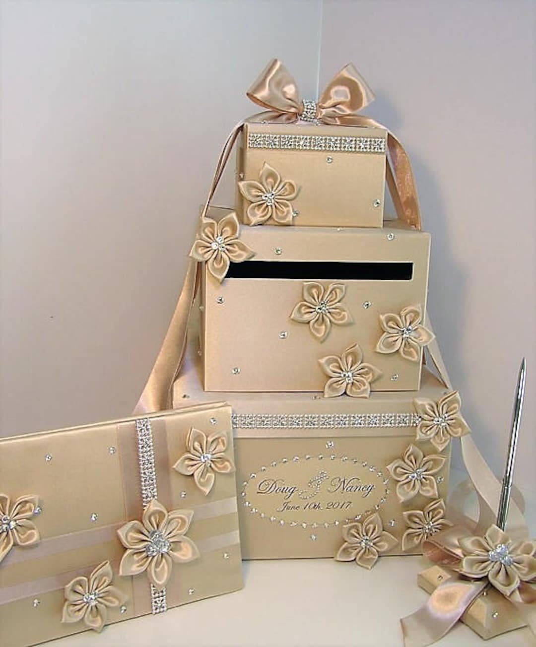 Wedding /quinceañera/sweet 16 Card Box Sets/1-tier Champagne Card Box ...