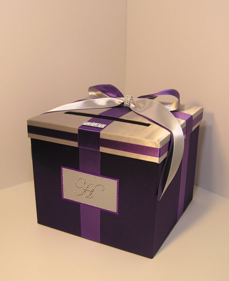 Wedding /Quinceañera/Sweet 16 Money Box Silver and Purple Etsy