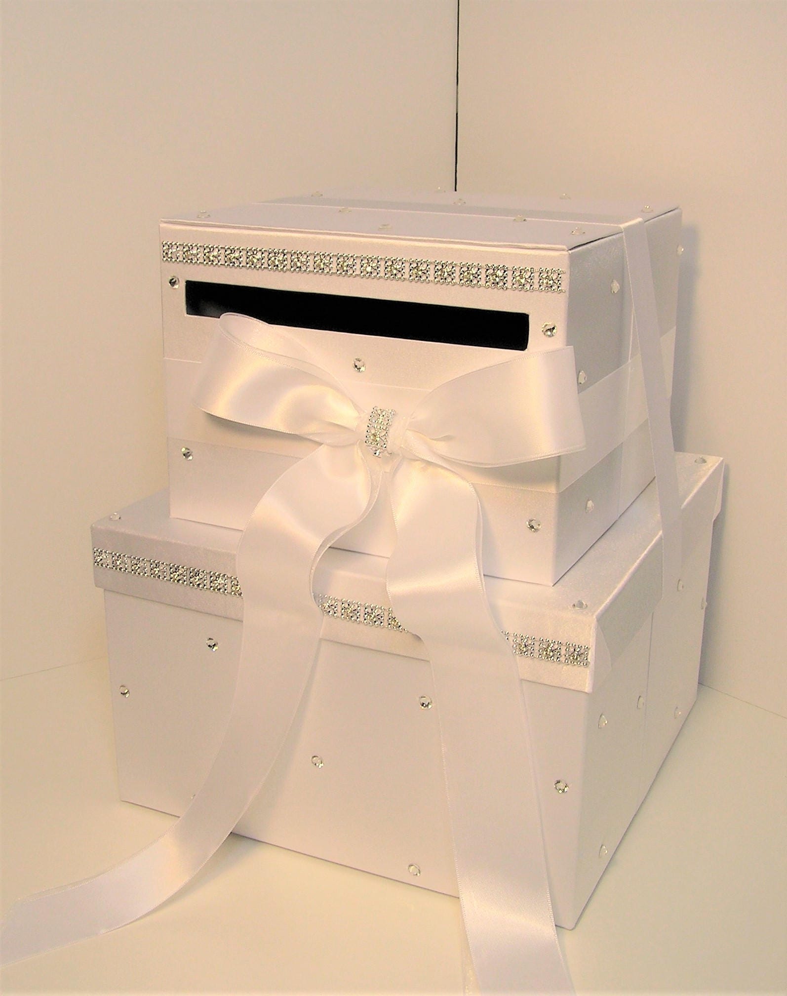 Wedding Card Box White 2 Tier Gift Card Box Money Box Etsy