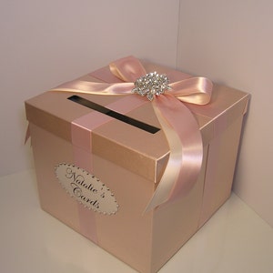 Wedding /quinceañera/sweet 16 Card Box/bat Mitzvah Champagne and Blush ...