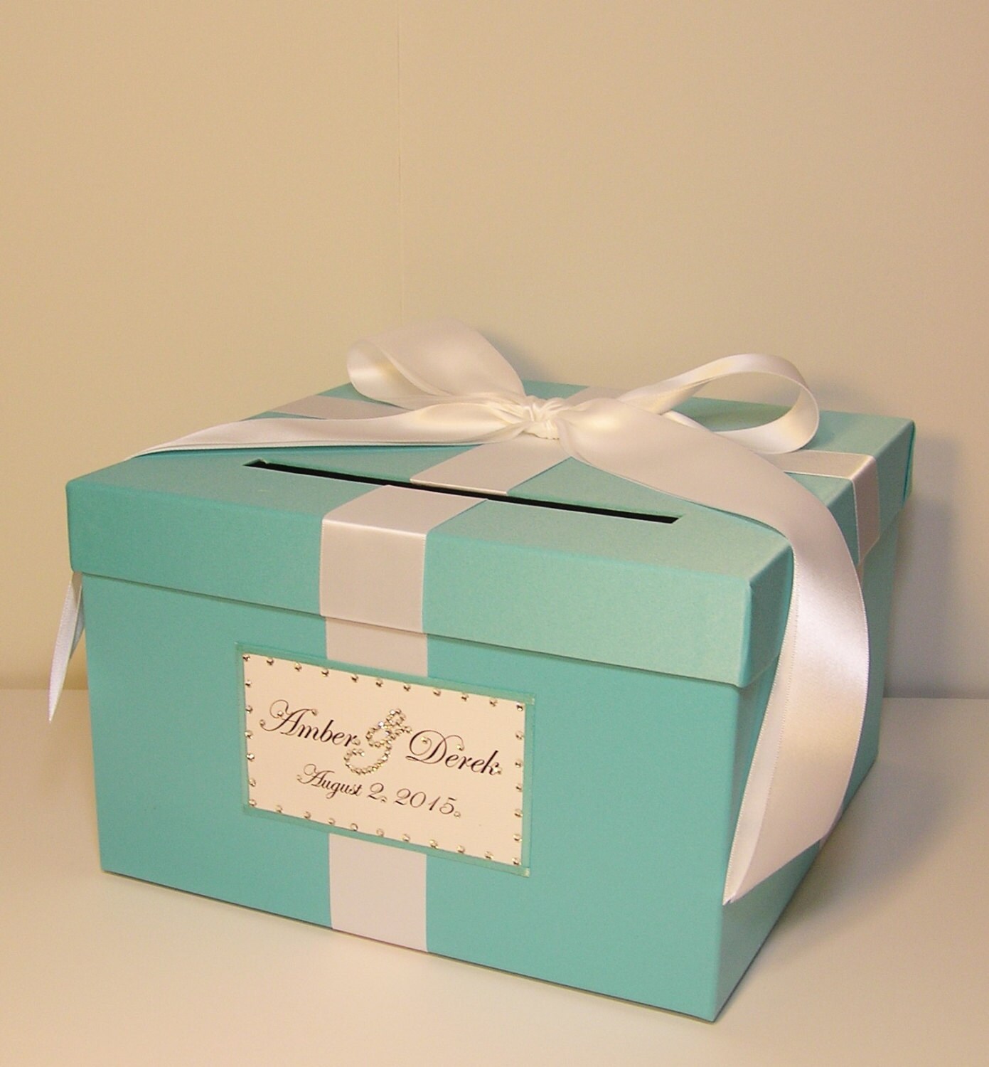 Wedding Card Box Blue Gift Card Box Money Box HolderCustomize Etsy