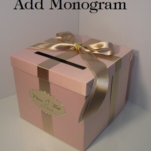 Wedding /quinceañera/sweet 16 Card Box/bat Mitzvah Champagne and Blush ...