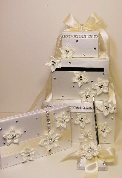 Wedding /quinceañera/sweet 16 Card Box Sets / 1-tier Ivory Card Box ...