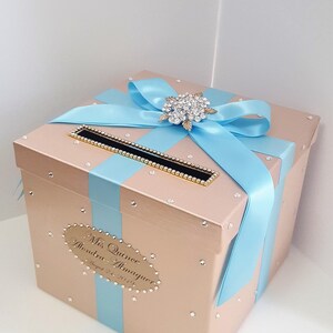 Wedding /quinceañera/sweet 16 Card Box/bat Mitzvah Champagne and Blush ...