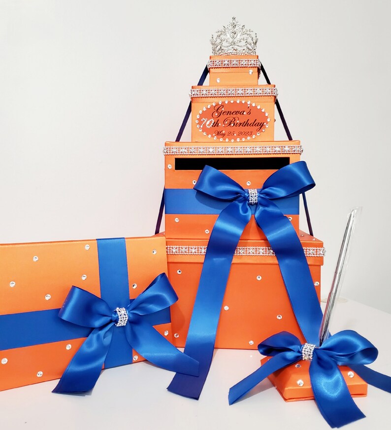 Wedding /quinceañera/sweet 16 Card Box Sets/ 1 Tier Champagne & Blush ...