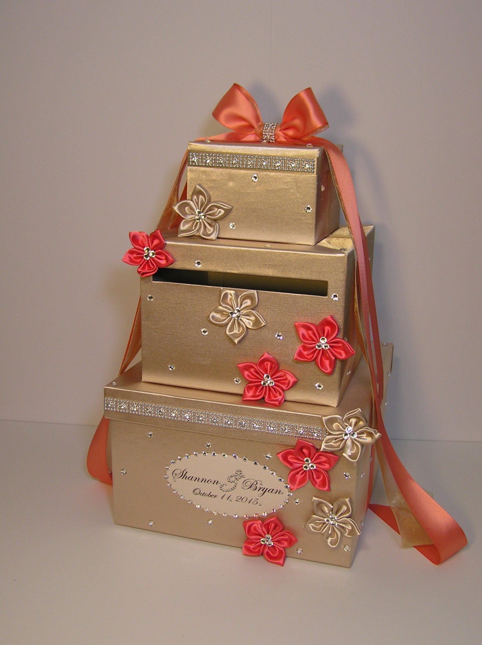 Wedding Card Box Champagne Gift Card Box Money Box Etsy