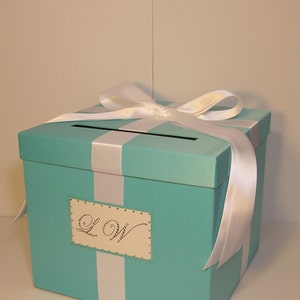 Wedding /Quinceañera/Sweet 16/Bat Mitzvah Card Box Blue Gift Card Box Money Box Holder/Wedding card box holder-Customize your color image 4