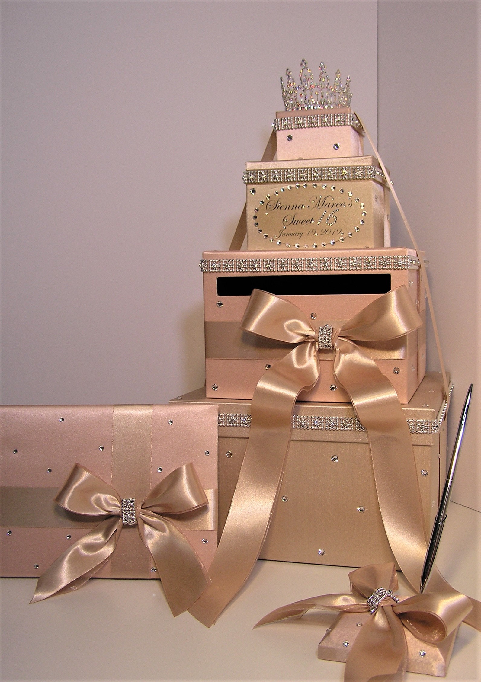 Quinceañera /Sweet 16/Birthday/Wedding Card Box 3 Sets 4 tier Etsy