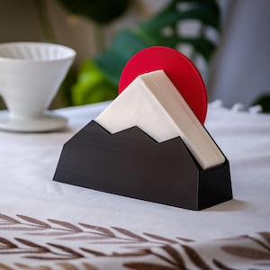 Portafiltro Mt. Fuji Hario V60 / Misura 01 o 02 / Design classico del sole nascente sul Monte Fuji / Accessorio minimalista per bar