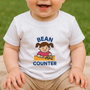Funny Accountant Gift Little Bean Counter Girl Present for Toddler Accounting T-Shirt Funny CPA Gift Baby Shower Gift Shirt for Babies Funny