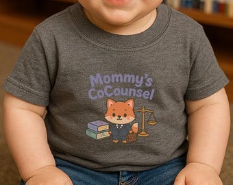 Funny Lawyer Gift Mommy's CoCounsel Boy Fox Lawyer T-shirt Present for Toddler Attorney Gift Baby Shirt for Babies Funny Bodysuit