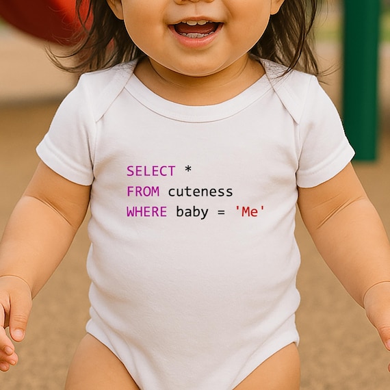 SQL Baby | Funny Baby Onesie | SQL Cuteness Query Bodysuit | Data Analyst Data Engineers | Gift for Programmer Parents | Nerdy Baby Clothes