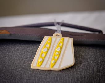 Japanese Egg Sandwich Luggage Tag | 3D Relief Tamago Sando Travel Keychain