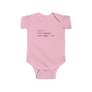 SQL Baby | Funny Baby Onesie | SQL Cuteness Query Bodysuit | Data Analyst Data Engineers | Gift for Programmer Parents | Nerdy Baby Clothes Pink