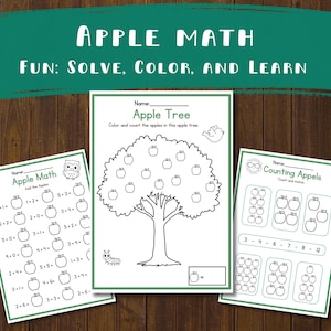 Apple Math Activity Workbook for Kids – Fun Printable Worksheets with Addition, Subtraction, and Creative Learning Games
