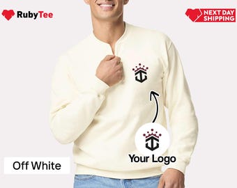 Custom Logo 1/4 Zip Sweatshirt, Personalized Company Logo Hoodie, Business Logo Pocket Outfit, Sports Team Logo Clothing, Custom Your Logo