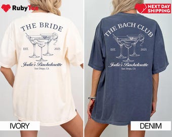 Comfort Colors® The Bach Club Bachelorette Shirts, Custom Location And Name Bachelorette Party Shirts, Social Club Luxury Bachelorette Party