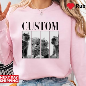 Custom Pet Photo Sweatshirt, Dog Mom Sweatshirt, Cat Mom Gifts, Personalized Pet Photo Gifts, Custom Pet Gifts, Pet Photo Print Sweatshirt