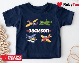 Custom Name Toddler Airplane Birthday Shirt, Toddler Plane Shirt, Gift for Kids, Kids Birthday Gift, Custom Shirt for Kids, Birthday Gift