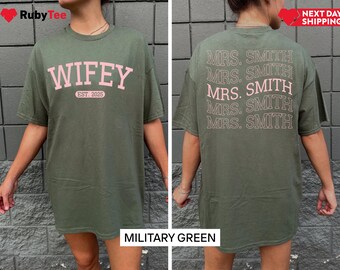 Custom Mrs Shirt, Mrs Last Name Shirt, Bride Personalized Shirt, Personalized Mrs Shirt, Wifey Shirt, Bride Shirt,Mrs Custom, Future Mrs Tee