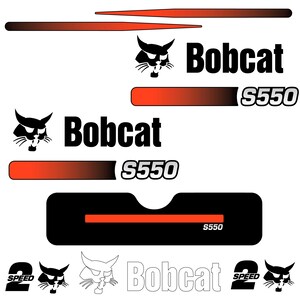 Decal Kit For Bobcat S250 Skid Steer Track Loader (Post-2003 Models) – Full Sticker Set – BCT Brand