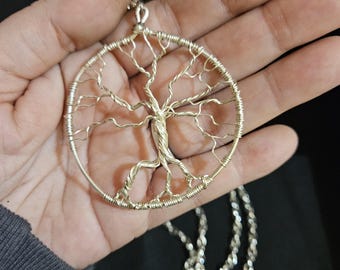 Silver wire Tree of Life  pendant