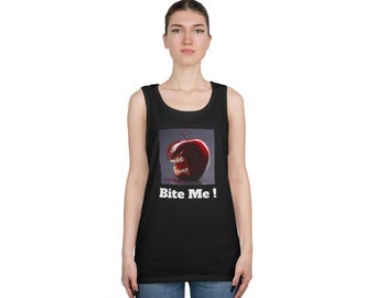 Tank Top: Leuchtende Farben - Lustiger Spruch "Bite Me!" - Humor | Lustiger Apfel | Kunst | Grafiken | Tank-Top | Freches Obst Design