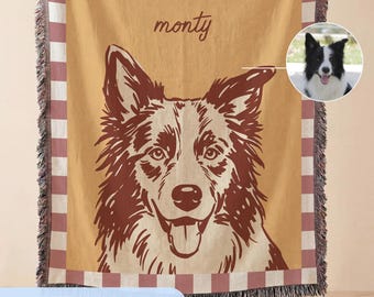 Custom Pet Portrait Blanket | Personalized Dog Mom Gift