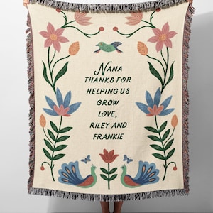 Regalo para mamá, abuela, esposa, nana, manta floral personalizada, manta con letras personalizadas para aniversario, regalo del Día de la Madre, cumpleaños, regalo de Navidad