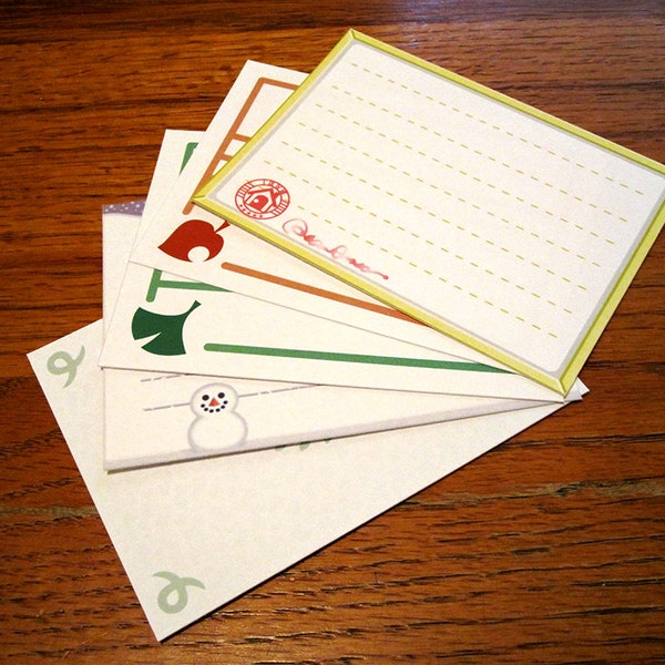 Animal Crossing Stationery Notecards - NPC Set, 10 cards per set