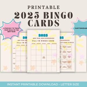 2025 Wellness Resolutions Bingo Card Bundle