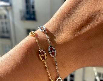 Bracelet maille marine femme - Acier inoxydable doré ou argent - Bracelet femme - Bracelet tendance
