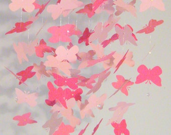 Pink Butterfly Nursery Mobile Girl Nursery Decor